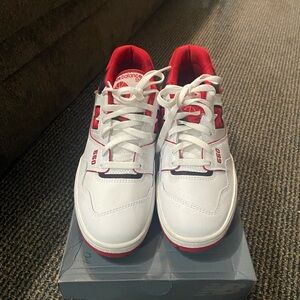 New Balance Kids' White and Red Sneakers